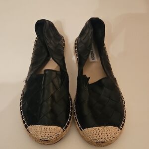 Black Myla Steve Madden Woven Espadrille Flats
